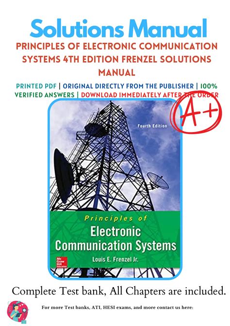 Principles Of Electronic Communication Systems Th Edition Frenzel