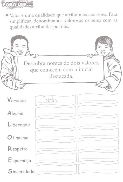 Blog Educa O De Valor Atividades Tica E Valores Parte I