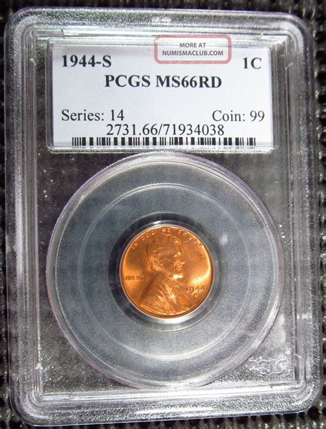 1944 S Lincoln Cent Pcgs Certified Ms 66 Red 71934038