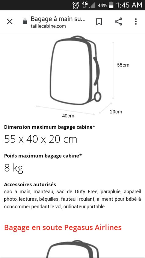 Dimension Valise Cabine Pegasus Off Concordehotels Tr