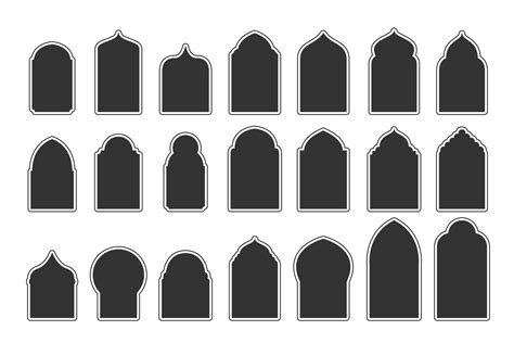 Islamic Arabic Arch Window And Door Geometric Laser Cutting Template