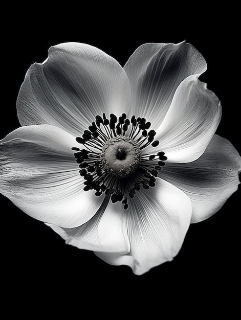 Premium Photo A White Flower With A Black Background And The White