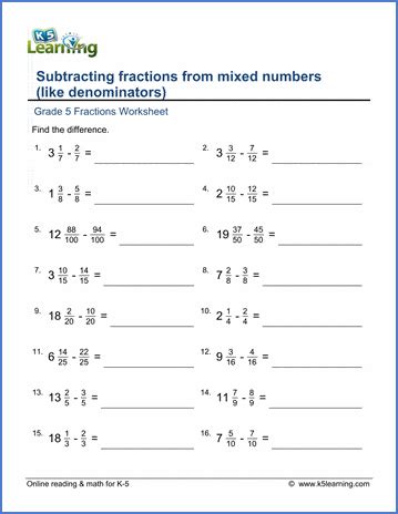 Adding Mixed Numbers And Fractions