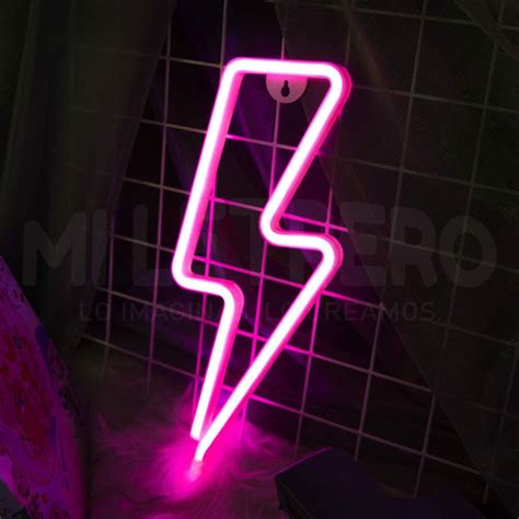 Letrero Luminoso Rayo Fucsia Neon Led Flexible