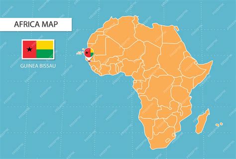 Mapa Da Guiné Bissau Na África ícones Mostrando Bandeiras E