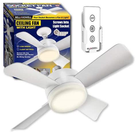 Bell Howell Socket Fan 15 7 In Indoor White Socket Ceiling Warm