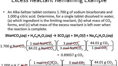 How To Find Excess Reagent