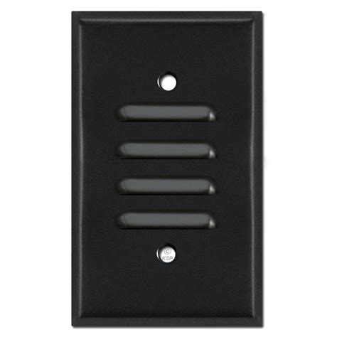 1 Vertical Louvered Outlet Cover - Black | Kyle Switch Plates