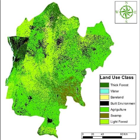 Land Use Classification Map Showing Seven Major Land Use Classes In The Download Scientific