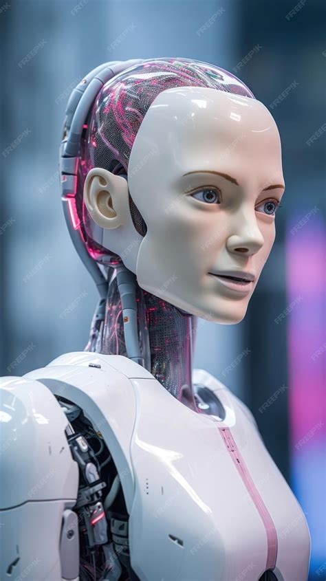 Premium AI Image | Humanoid AI robot standing with lifelike features