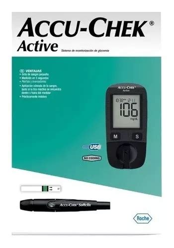 Glucómetro Accu chek Active Set Con 10 Tiras Y 10 Lancetas