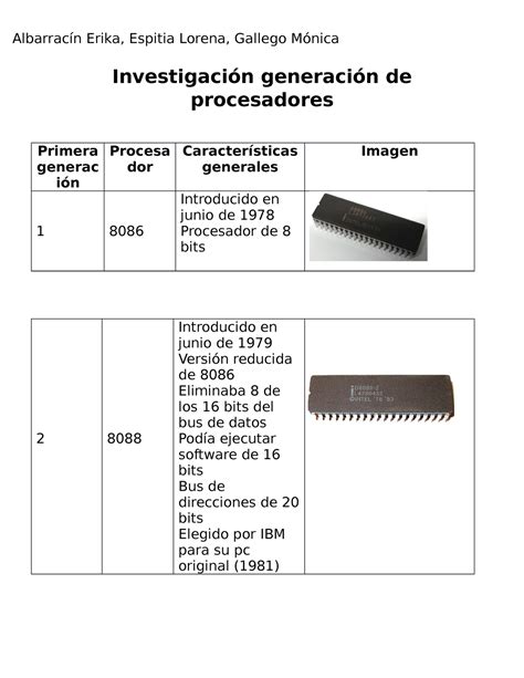 Procesadores Apuntes Investigaci N Generaci N De Procesadores