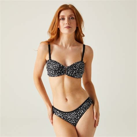 Women S Aceana III Bikini Top Black White Polka Dot Regatta UK