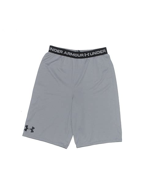 Under Armour Color Block Solid Gray Athletic Shorts Size L Youth 51