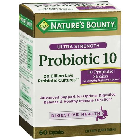 Natures Bounty Ultra Strength Probiotic 10 Capsules 60 CP Medcare