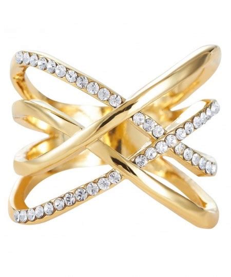 Crossover Entwined Ring Enriched With Swarovski Crystals Cw Gi M Xf