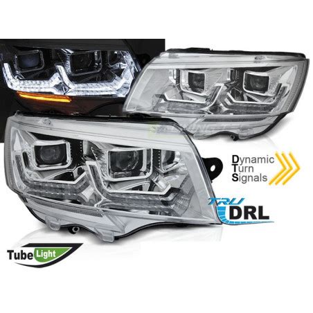 Phares Avant Tube Light Chrome Drl Seq Pour Vw T