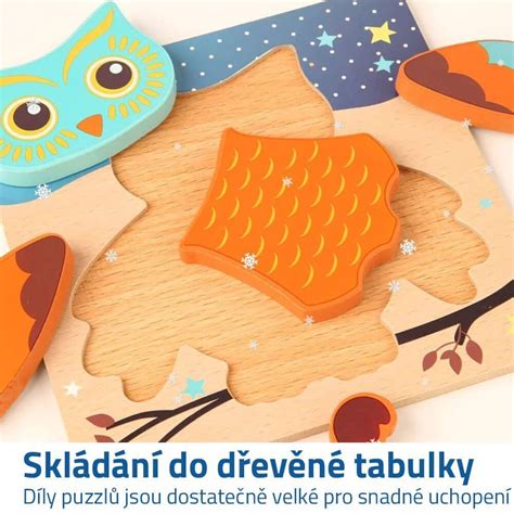 Dřevěné puzzle pro nejmenší - sova | Darky.cz