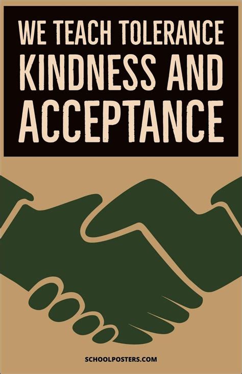 Tolerance Kindness And Acceptance Poster Tolerance Acceptance