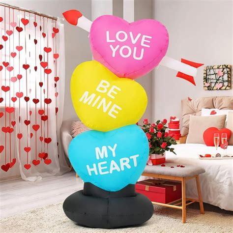 GOOSH Valentines Day Inflatables Heart Outdoor Decorations, Valentine ...