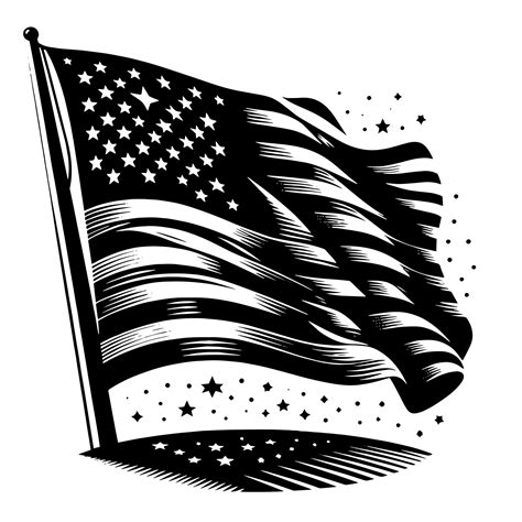 Black and White Illustration of the USA Flag 43576132 Vector Art at ...