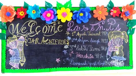 School Blackboard Decoration On Ptm Ideas Chalk Art Display You