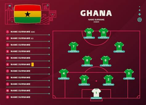 Ghana Alineaci N Mundial F Tbol Torneo Etapa Final Vector