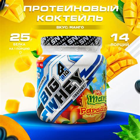 Протеин BIGSNT BIG WHEY сыворотчный для набора мышечной массы ...
