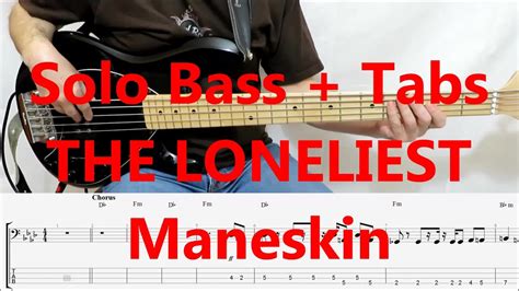 Maneskin The Loneliest BASS TABS TUTORIAL COVER YouTube