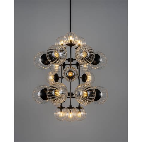 Schwung Glow 21 Light Chandelier Dries Ribbon Glass Indoor Lights