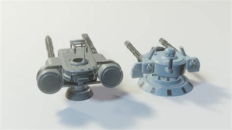 D Model Sci Fi Turrets Low Poly Game Ready D Model Pack Vr Ar Low