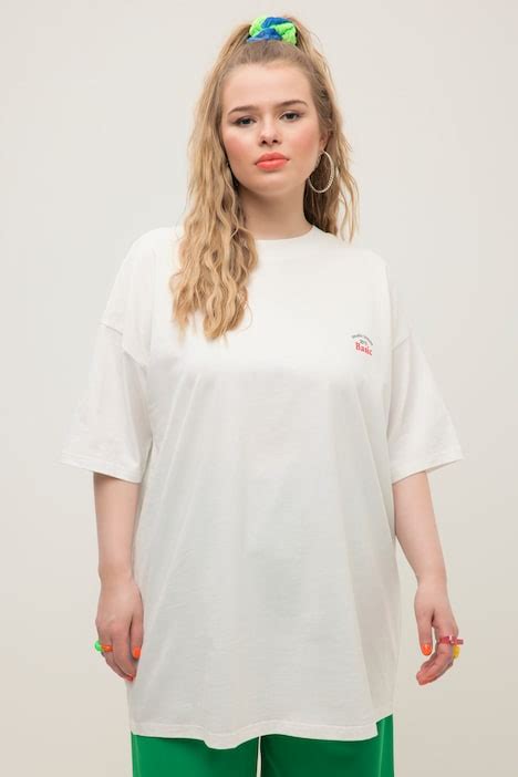 T Shirt Oversize Nadruk Z Napisami Okr G Y Dekolt R Kaw T