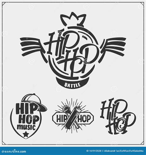 Hip Hop And Rap Emblems Attributes And Accessories Poster Templates