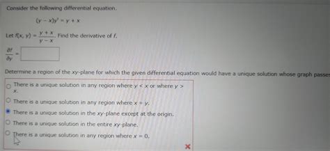 Solved Consider The Following Differential Equation Chegg