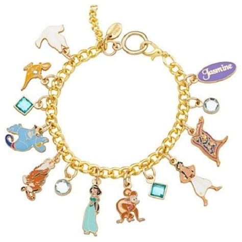 New Disney Princess Jasmine Charm Bracelet Aladdin Abu Genie