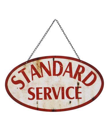 'Standard Service' Wall Sign | Retro tin signs, Shabby chic wall decor ...