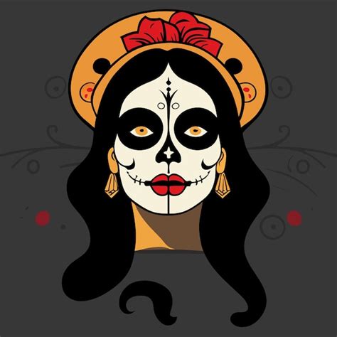 Ilustraci N De La Ni A Del D A De Los Muertos Dibujada A Mano Vector