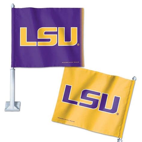 Lsu Tigers Two Sided Contrast Color Wordmark Logo Car Flag Lsu Lsu