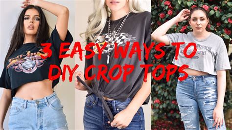 Easy Diy Crop Top Methods From T Shirts Tutorial Upcycled Thrift