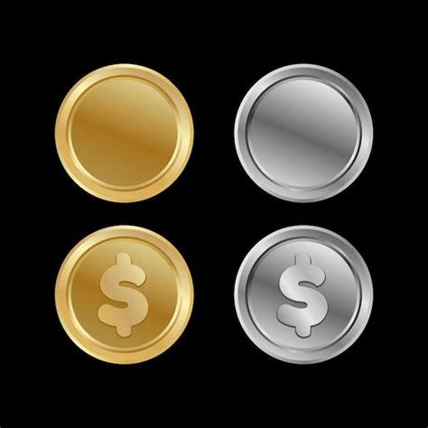 Premium Vector | Vector Image of Gold and Silver Coin