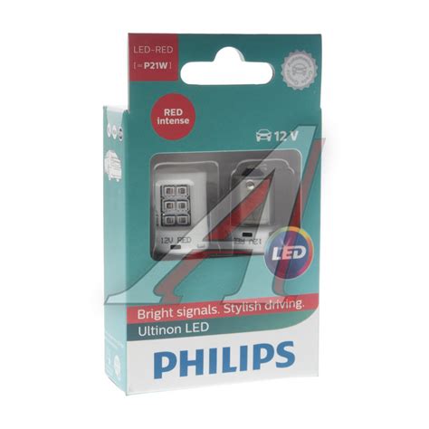 11498ULRX2 Лампа светодиодная 12V P21W BA15s (2шт.) Led Red Ultinon ...