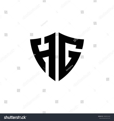 Hg Monogram Logo With Shield Shape Design Royalty Free Stock Vector