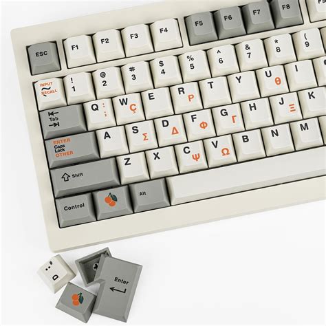 GEKUCAP PBT Keycaps 135 Keys Retro Grey White Keycaps Cherry Profile