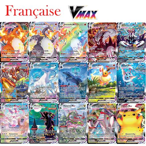 Juego de cartas Pokemon V Max versión francesa VMAX GX EX MEGA