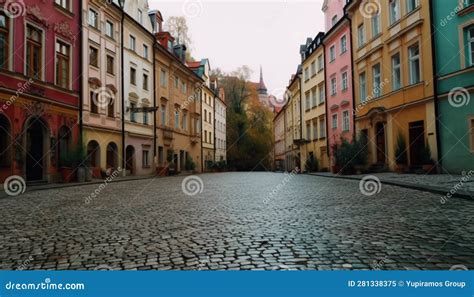 Medieval Town Square with Old Fashioned Buildings and Gothic ...