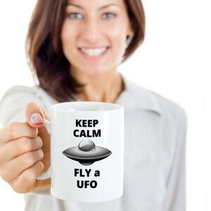 Flying Saucer Aliens Coffee Mug Keep Calm And Fly A Ufo Funny Alien I