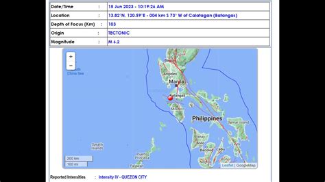 Magnitude 6 2 Na Lindol Tumama Sa Batangas Pagyanig Naramdaman Sa