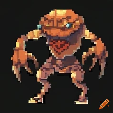 Crab Man With Scorpion Tail Pixel Art Style Rpg Game Enemy On Craiyon