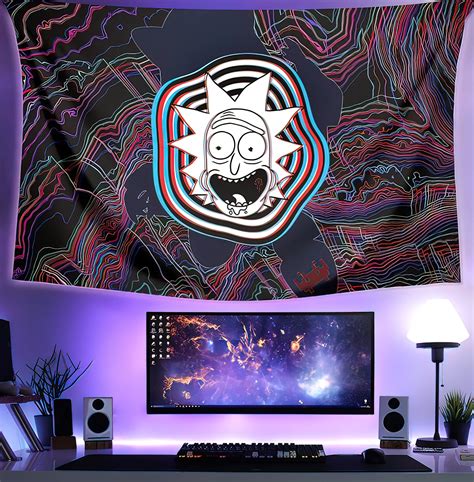 Rick And Morty Glitch Effect Tapestry Kaiteez