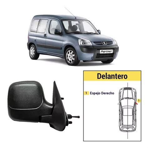 Espejo Derecho Manual Peugeot Partner 1997 2007 C Comando Cuotas Sin